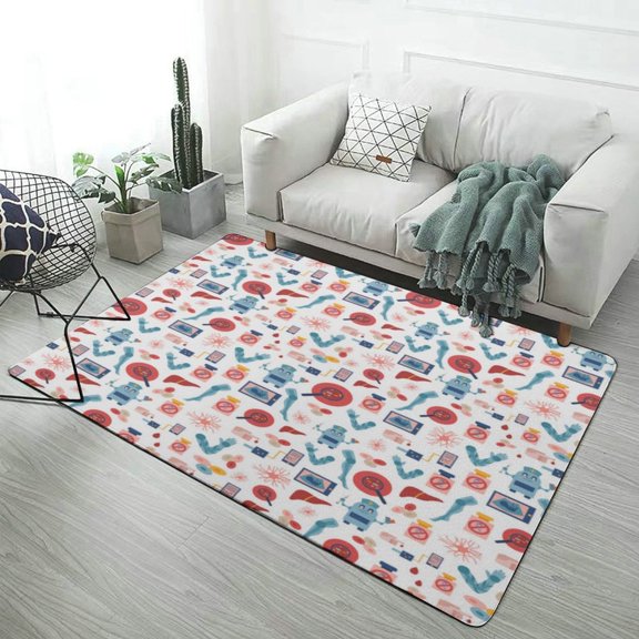 Medical Robot Pattern Design Rug Non-Slip Floor Carpet for Living Room Bedroom Kitchen Hallway