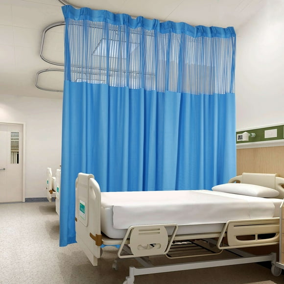 Medical Room Divider Curtain for SPA, Privacy Cubicle Curtain with Mesh Top 9ft x8ft
