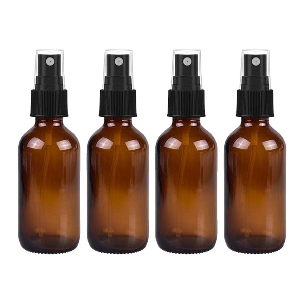 Medical Sales Supply Amber 2oz Black Mist Sprayer Bottle (60ml) Pack of