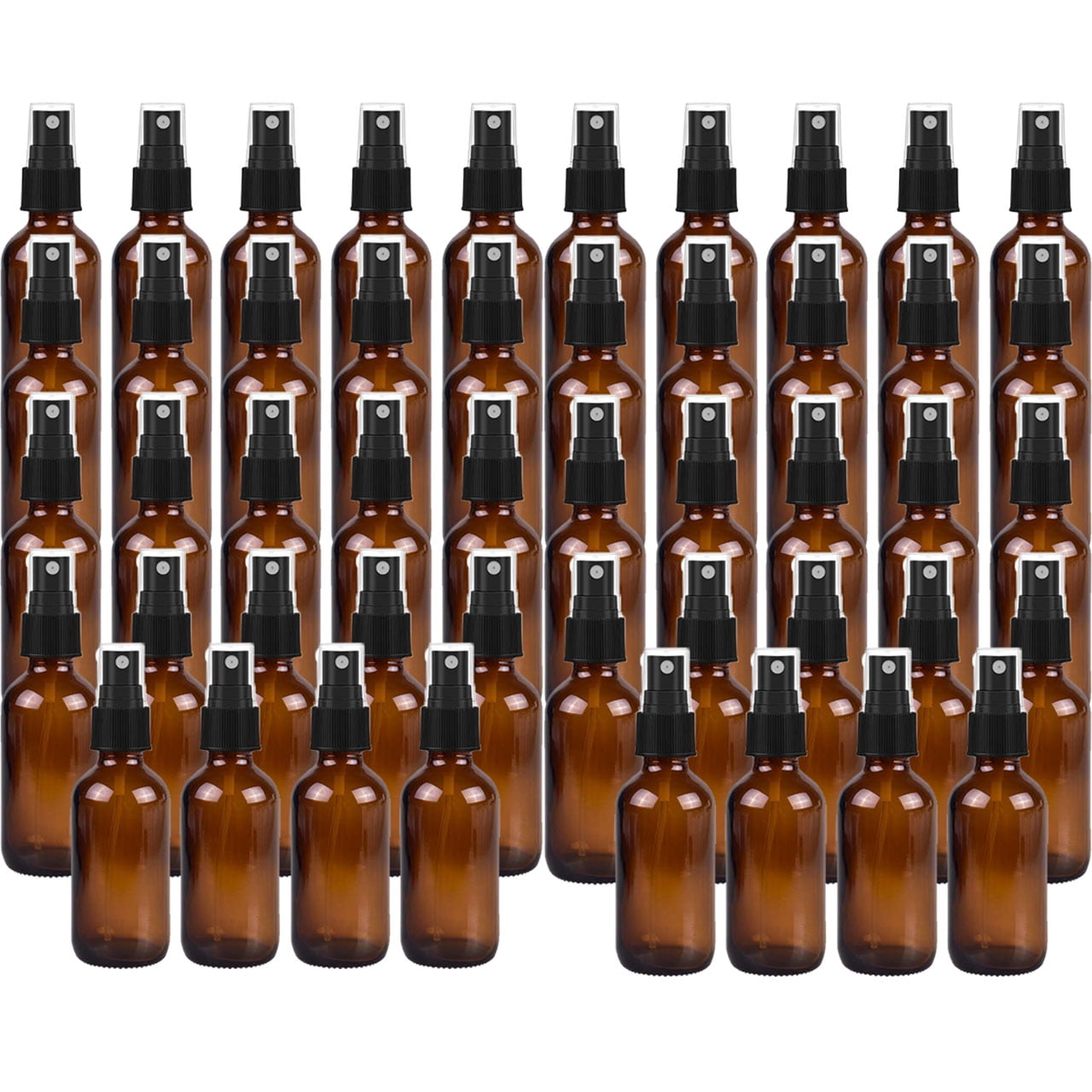 1oz Chrome Glass Boston Round Bottle 20-400 - Liquid Bottles LLC
