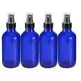 thumbnail image 1 of Medical Sales Supply Cobalt Blue 4oz Black Mist Sprayer Bottle (120ml) Pack of 4 - Glass Tincture Bottles with Black Mist Sprayers for Essential Oils & More Liquids - Leakproof Travel Bottles, 1 of 4