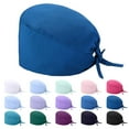 thumbnail image 1 of Medical Scrub Caps, Unisex Adjustable Cotton Bouffant Cap for Surgery, Nurse, Doctor, Beautician, Hair Containment Cap for Hospital, Salon, Lab Hat-A, 1 of 2