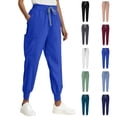 thumbnail image 1 of Medical Scrub Pants for Women Quick Dry Jogger Scrub Pants with Pockets Drawstring Cargo Pants Mid-Rise Womens Scrubs Pant Dark Blue XL, 1 of 6