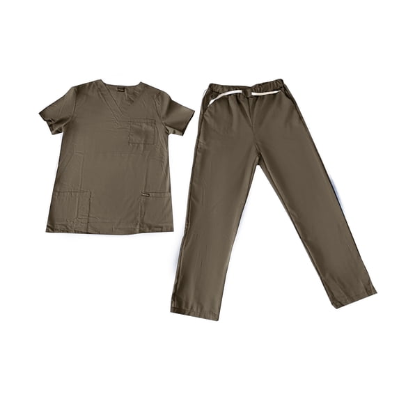 Medical Scrub Set Unisex V-Neck Top and Pants 65% Polyester 35% Cotton Blend