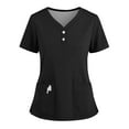 thumbnail image 1 of Medical Scrub Set for Women, Modern V Neck Scrub Top & Jogger Pant with 8 Pockets Professionals Soft Stretch Medical Nursing Uniforms Set (Black), 1 of 5