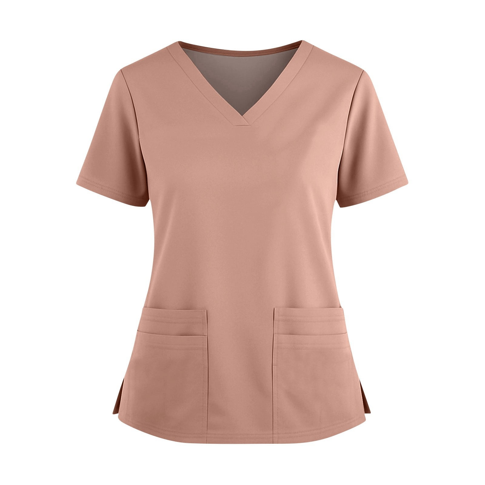 Medical Scrub Tops for Women Soft Stretch,Curved V-Neck Scrub Tops with ...