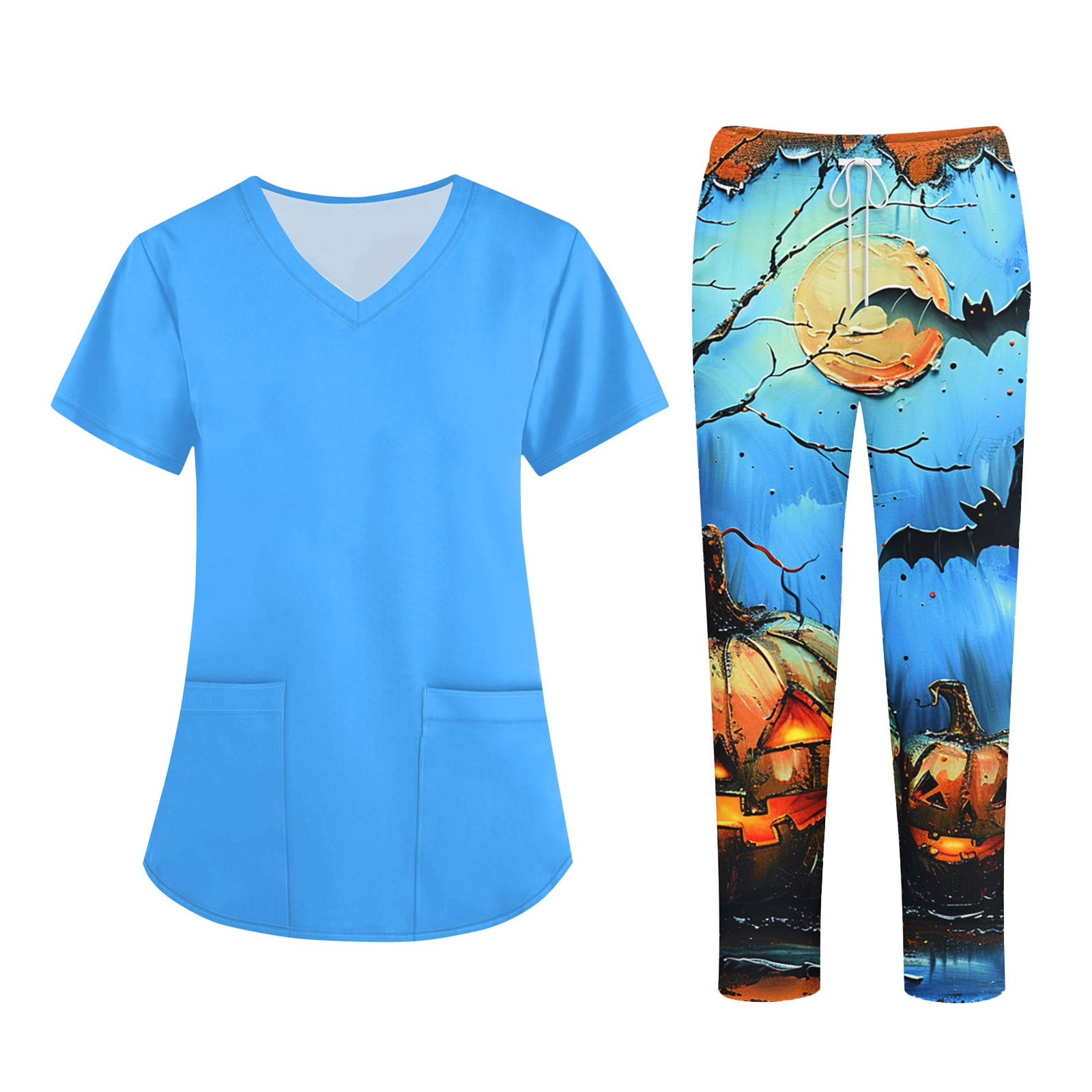 Medical Scrubs, Plus Size Breathable Halloween Uniform Flattering ...