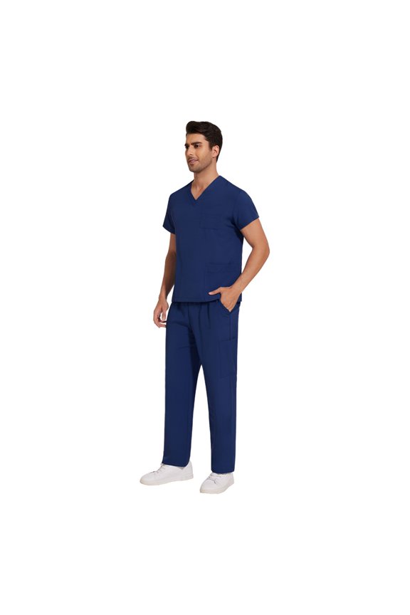 Medical Scrubs Set Doctor Surgical Uniforms Nurse Work Uniforms Short-sleeves Shirt and Pant Set Unisex