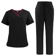 Medical Scrubs Set Nurse Work Uniforms Shirt & Pant Dental Doctor Uniforms Unisex