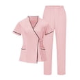 thumbnail image 1 of Medical Scrubs for Women with Pockets 2 Piece Nurse Working Uniforms Lightweight Surgical Uniforms Scrub Sets for Woman Pink XL, 1 of 8