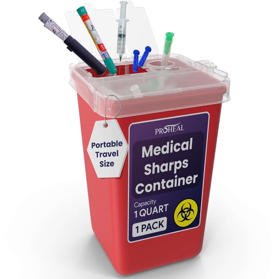 Medical Sharp Container Stand ProHeal, Medical Sharps Container, 1 Quart, Small, Safe - Walmart.com