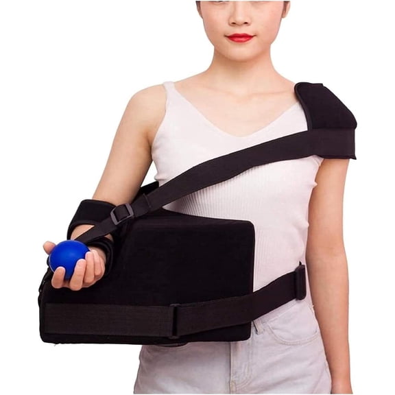 Medical Shoulder Abduction Sling with Pillow & Foam Ball, Post-Operative Immobilizer for Rotator Cuff Repair, Shoulder Stabilizer Brace, Left Arm Support