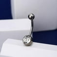 thumbnail image 1 of Medical Steel Belly Button Ring with Zircon Gemstone Personalized Body Jewelry for Women Fashionable Belly Button Stud, 1 of 4