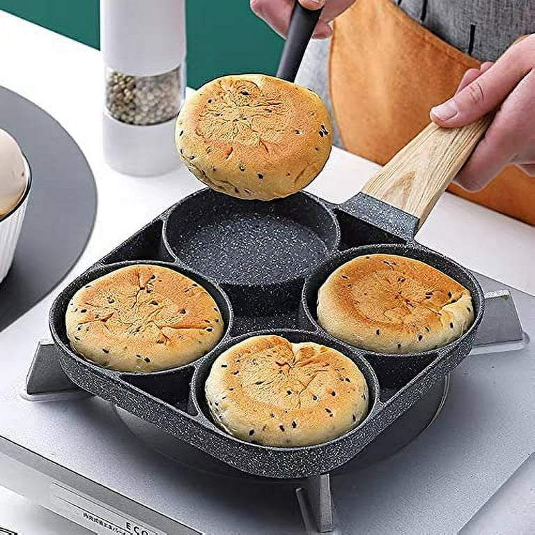 Medical Stone Breakfast Pan,Nonstick 4 Section Frying Pan And Egg Frying  Pan 4-Cup, Divided Frying Grill Pan for Egg, Bacon and Burgers, Suitable  for