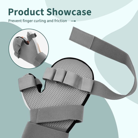 Medical Stroke Hand Brace & Finger Splint - Finger Straightening Support for Hand Spasms, Dupuytren's Contracture & Finger Curling Prevention - Universal Fit for Right or Left Hand, Size Large