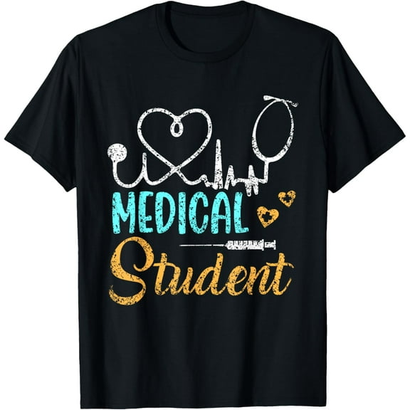 Medical Student Study Medicine Med School Medical Student T-ShirtMen and women, Black T-shirt, size: Extra large