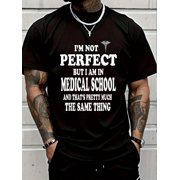 Medical Student T Shirt Gift Idea Pre Med Schools T Shirt Men's Cotton Crew Neck Graphic Tee Casual Short Sleeve Solid T-Shirt
