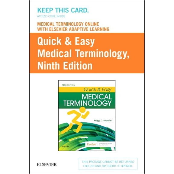 Medical Terminology Online with Elsevier Adaptive Learning for Quick & Easy Medical Terminology (Access Card), 9780323552349, 032355234X, Paperback, 9 edition