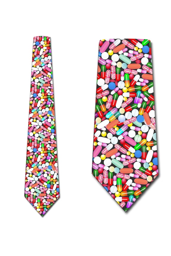 Medical Ties Mens Pill Neckties Prescription Tie by Three Rooker