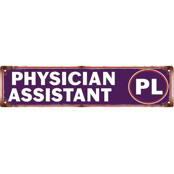 Medical Tin Sign 16x4 Inch Physician Assistant Design - Ideal for Clinic, Office, Outdoor Professional Decor