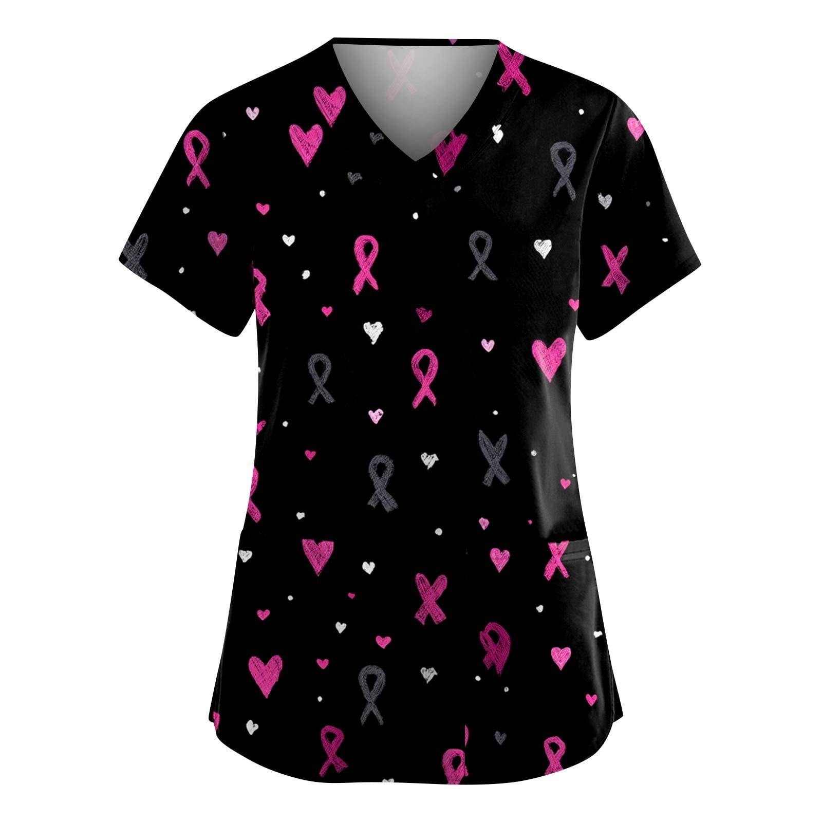 Medical Uniforms for Women, Breast Cancer Scrubs Nurse Pocket Overalls ...