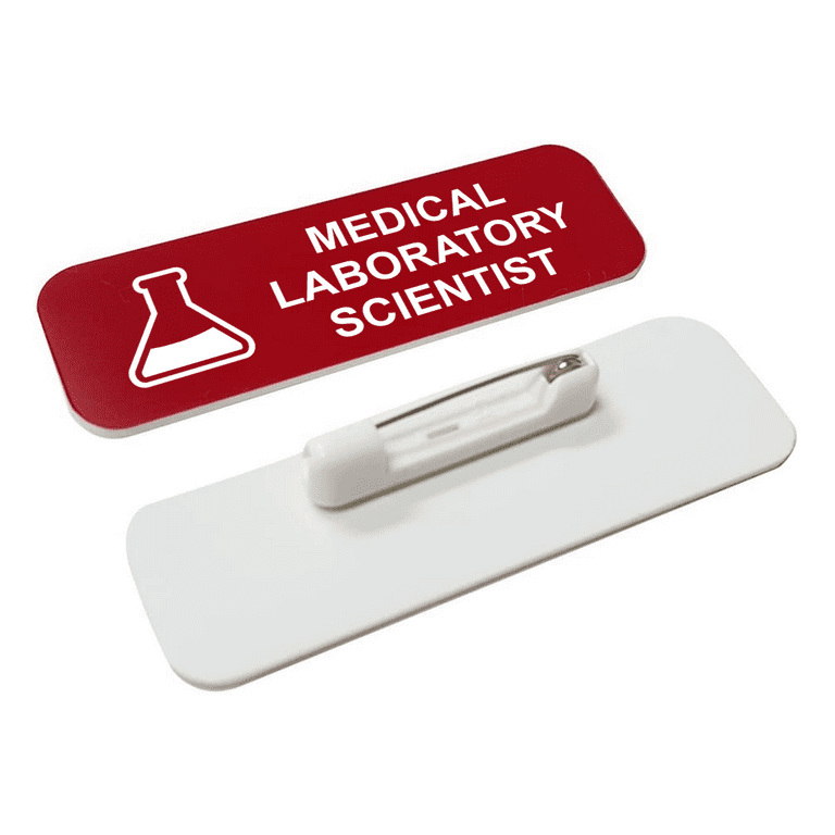 Medical laboratory scientist 1 x 3 Name Tag/Badge, Red, (3 Pack