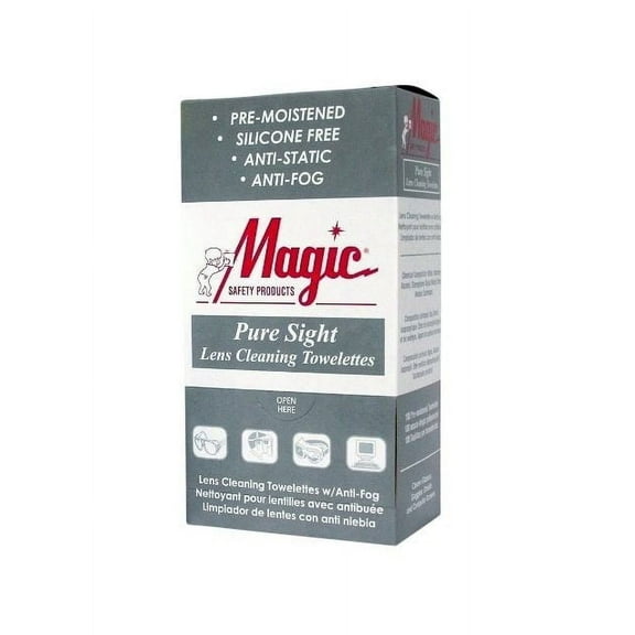 Magic Pure Sight Lens Cleaning Towelettes Antibacterial 100 Towelettes Per Box