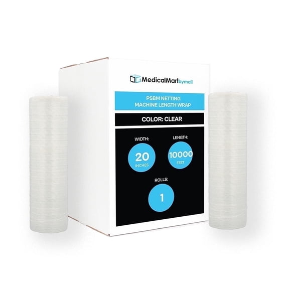 MMBM Machine Pallet Netting Vented Stretch Wrap 1 Roll 20" x 10000' Plastic Film for Securing Pallets with Ventilation