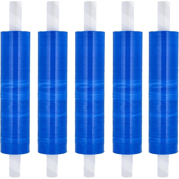 MMBM Extended Core Cast Hand Stretch Wrap 20" x 1000' 80 Gauge 1 Roll Plastic Blue Opaque Shrink Film for Shipping