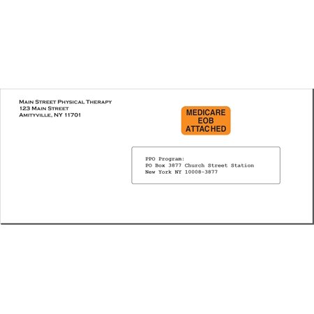 Medicare EOB Attached Label, Fluorescent Orange, 1-1/2” x 7/8”, Permanent Adhesive, , Claims Documentation Labels, 250 Stickers/Box