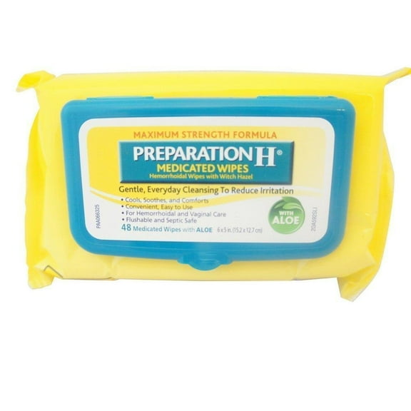 Medicated Wipes 48 Ea (Pack Of 2), Gentle, everyday cleansing to reduce irritation By Preparation H