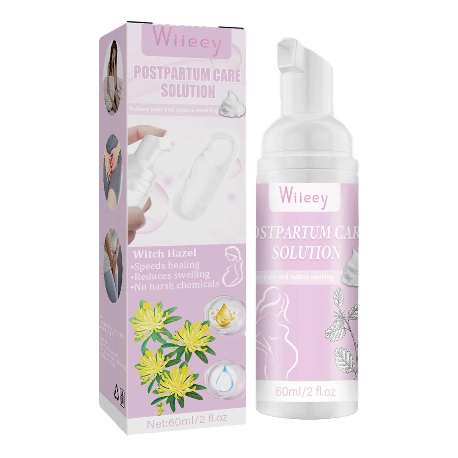Medicated Witch Hazel Healing Foam for Postpartum Care, Relieves Pain