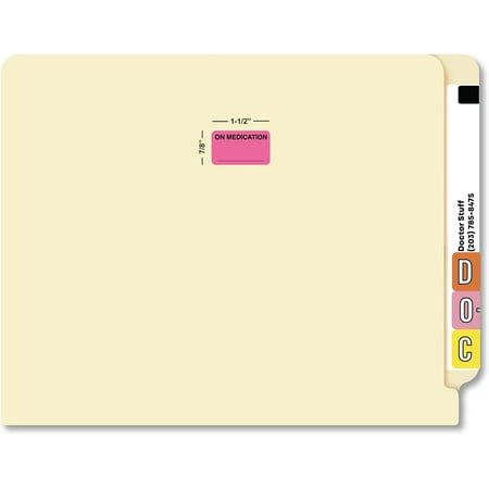 On Medication Chart Label with Writable Space, 1-1/2" x 7/8" Fluorescent , Permanent Adhesive Medical Stickers for Patient Medication Alerts, 500 Labels/Box,