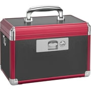 Medication Lock Box - 15 x 8.7 x 9.4 Inch X-Large - Medicine Lock Box With Key, Lock Box for Medication, Lockable Medicine Storage Box - Black & Red