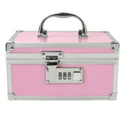 Medication Lock Box Aluminium Alloy Medicine Key Lock Box for Home and Travel Medicine Lock Box,First Aid Safe Medication Storage Box,7.66x 5.12x 4.13 Pink