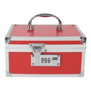 Medication Lock Box Aluminium Alloy Medicine Key Lock Box for Home and Travel Medicine Lock Box,First Aid Safe Medication Storage Box,7.66x 5.12x 4.13 Red