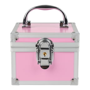 Small Medication Lock Box Aluminium Alloy Medicine Key Lock Box for Home and Travel Medicine Lock Box,First Aid Safe Medication Storage Box(Pink)