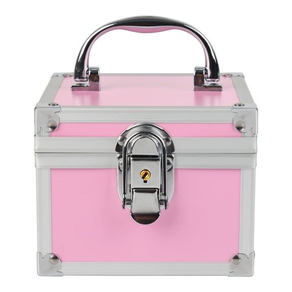 Small Medication Lock Box Aluminium Alloy Medicine Key Lock Box for Home and Travel Medicine Lock Box,First Aid Safe Medication Storage Box(Pink)