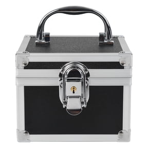 Small Medication Lock Box Aluminium Alloy Medicine Key Lock Box for Home and Travel Medicine Lock Box,First Aid Safe Medication Storage Box(Black)