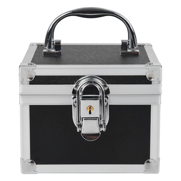 Small Medication Lock Box Aluminium Alloy Medicine Key Lock Box for Home and Travel Medicine Lock Box,First Aid Safe Medication Storage Box(Black)