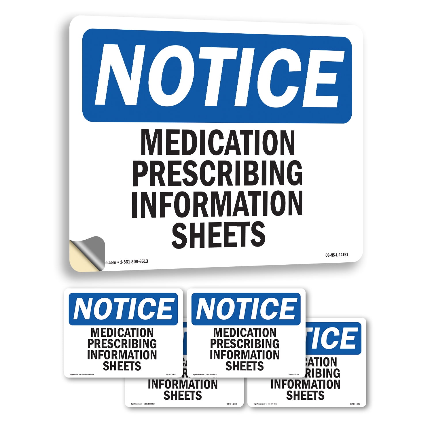 Medication Prescribing Information Sheets OSHA Notice Vinyl Decal Label ...