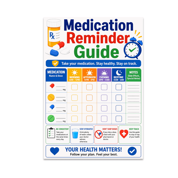 Medication Reminder Guide Poster - Health Enthusiast - 13x19 Poster Print