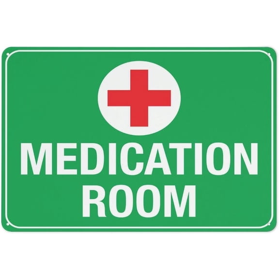Medication Room Sign Sign, 8"x12" Grade Reflective Sheeting Rust Free Aluminum, Weather Resistant, Waterproof, Easy To Mount