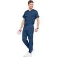 thumbnail image 1 of Medichic Men's Workwear Stretch V-Neck Scrub Joggers Set with Seven-Pocket Pants, Available in 8+ Colors, 1 of 1