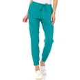 thumbnail image 1 of MediChic Womens Scrub Joggers 4-Way Stretch Anti-Wrinkle Moisture-Wicking Elastic Waistband Four Pocket Jogger Pants, Teal, XXS, 1 of 9
