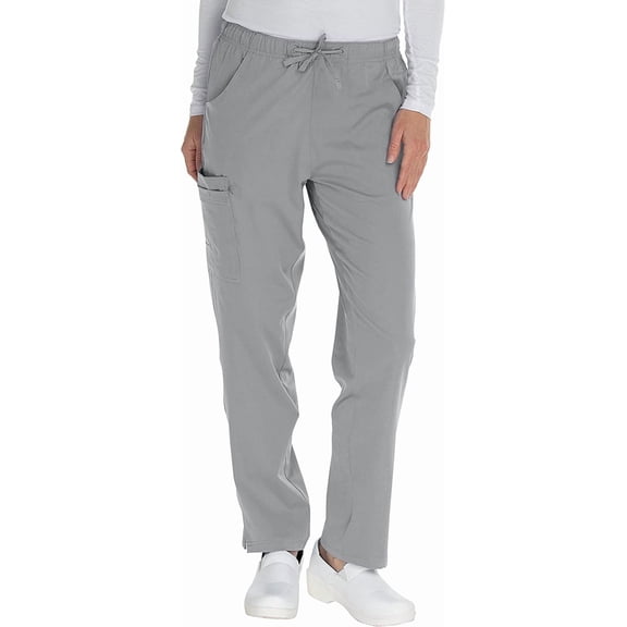 Mini Marilyn Scrubs 4-Way Stretch Straight Leg Six Pocket Pants with Cargo Pockets Medium Grey