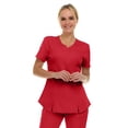 thumbnail image 1 of Medichic Scrubs Women's V-Neck Notch Fashion Stretch Scrub Top with Two Pockets, Flex Easy Care Fabric, 1 of 4