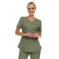 thumbnail image 1 of Medichic Scrubs Women's V-Neck Notch Fashion Stretch Scrub Top with Two Pockets, Flex Easy Care Fabric, 1 of 4
