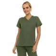 thumbnail image 1 of Medichic Women's Medical Scrubs Top - V-Neck 4-Way Stretch with 3 Pockets - Available in 20+ Colors, 1 of 6