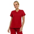 thumbnail image 1 of Medichic Women's Medical Scrubs Top - V-Neck 4-Way Stretch with 3 Pockets - Available in 20+ Colors, 1 of 6